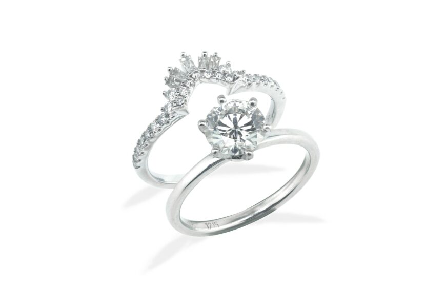 Home 2 anel com diamante