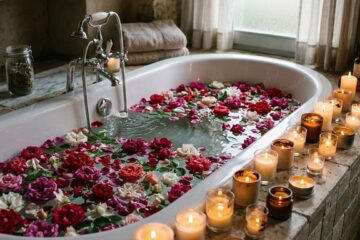 Uma banheira de hidromassagem.