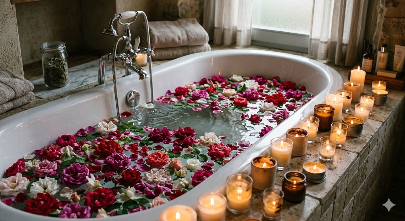 Uma banheira de hidromassagem.